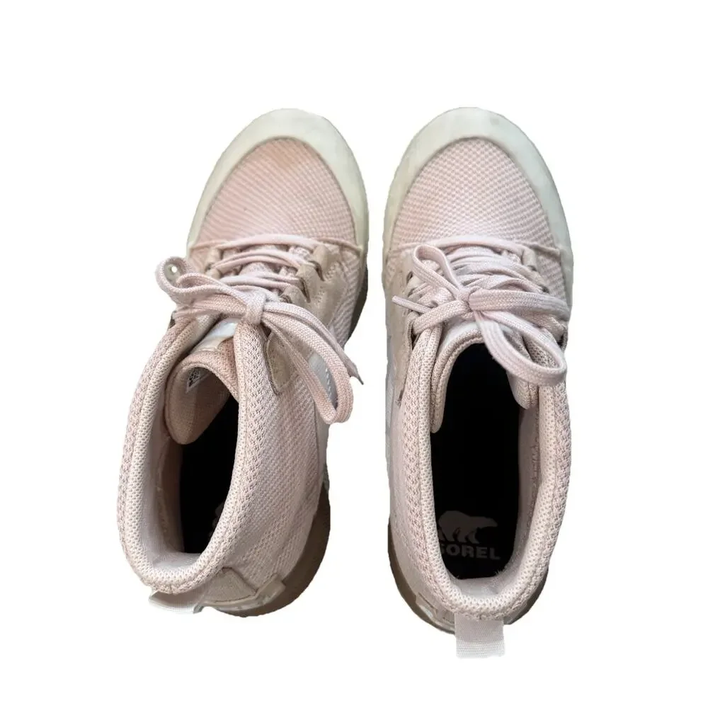 Sorel Out N About III Mid Sneakers NL4861-260 Pink White boots Womens Size 8.5